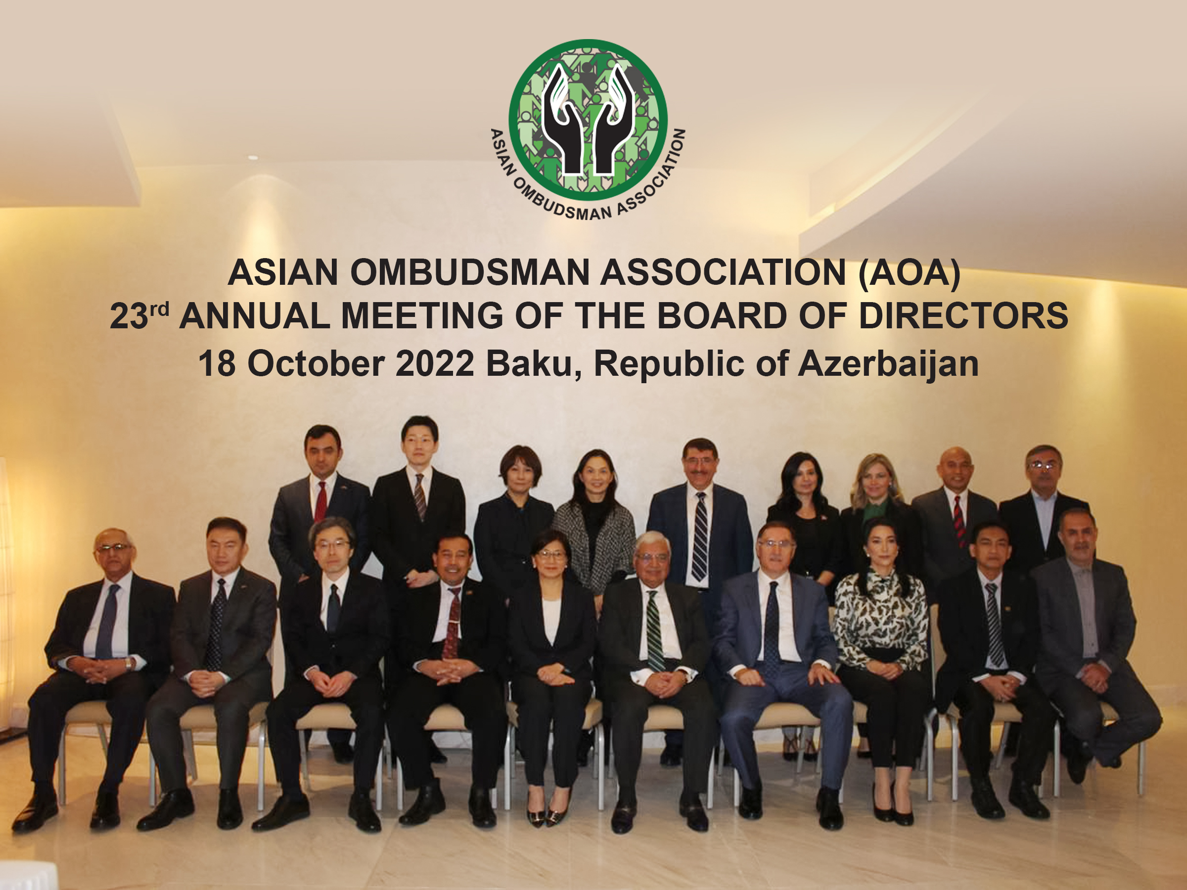 Family Photo of the AOA Members at the Event of the 23rd Board of Directors on 18 Oct 2022 in Baku, Azerbaijan