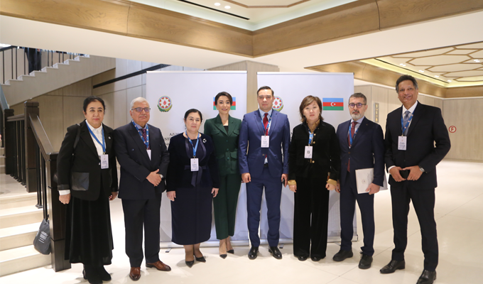 A group photograph of the Wafaqi Mohtasib and President of the Asian Ombudsman Association (AOA), Mr. Ejaz Ahmad Qureshi with heads of AOA member institutions attending the International Conference on Constitution and the Rule of Law in Contemporary Legal Systems, held in Baku, Republic of Azerbaijan on 12 November, 2025.