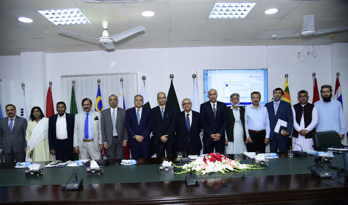 A group photograph of the Wafaqi Mohtasib, Mr. Naveed Kamran Baloch with the Officers and Staff members of the Wafaqi Mohtasib Secretariat at the conclusion of an online meeting held to mark the 30 th Anniversary of the establishment of the Asian Ombudsman Association (AOA) on 16.4.2026.